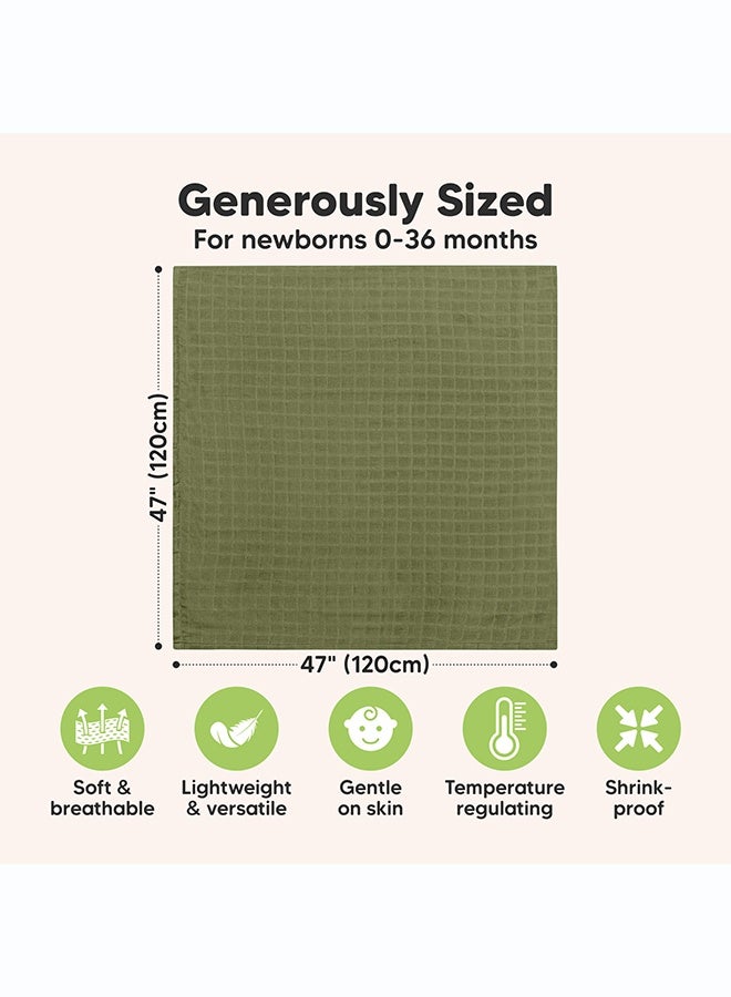 KeaBabies Lumi Muslin Swaddle Blankets, Breathable Baby Blanket, Corals - Image 2
