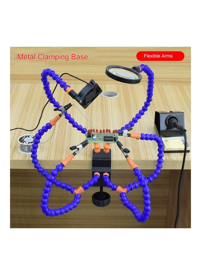 NIBEMINENT Clamp Fixing Station with USB Fan, Magnifier and Wrench Multicolour - Image 3