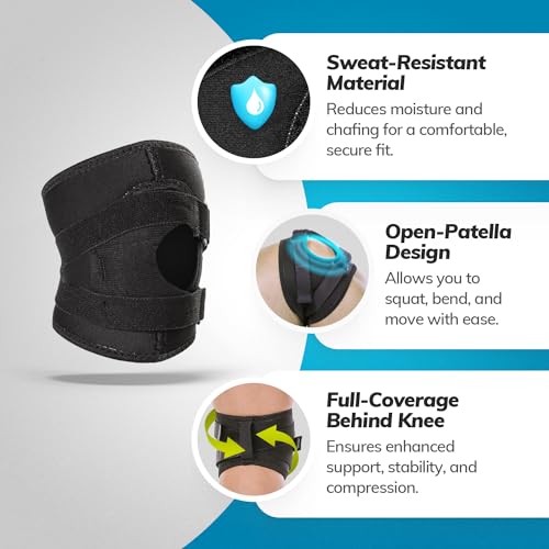 BraceAbility دعامة الركبة لتتبع الرضفة من BraceAbility - كبيرة جدًا للجري، التمارين، دعم رياضي لتثبيت خلع الرضفة، التهاب الأوتار، ألم الرضفة الفخذية، إصابات MCL/LCL (XL) - Image 3