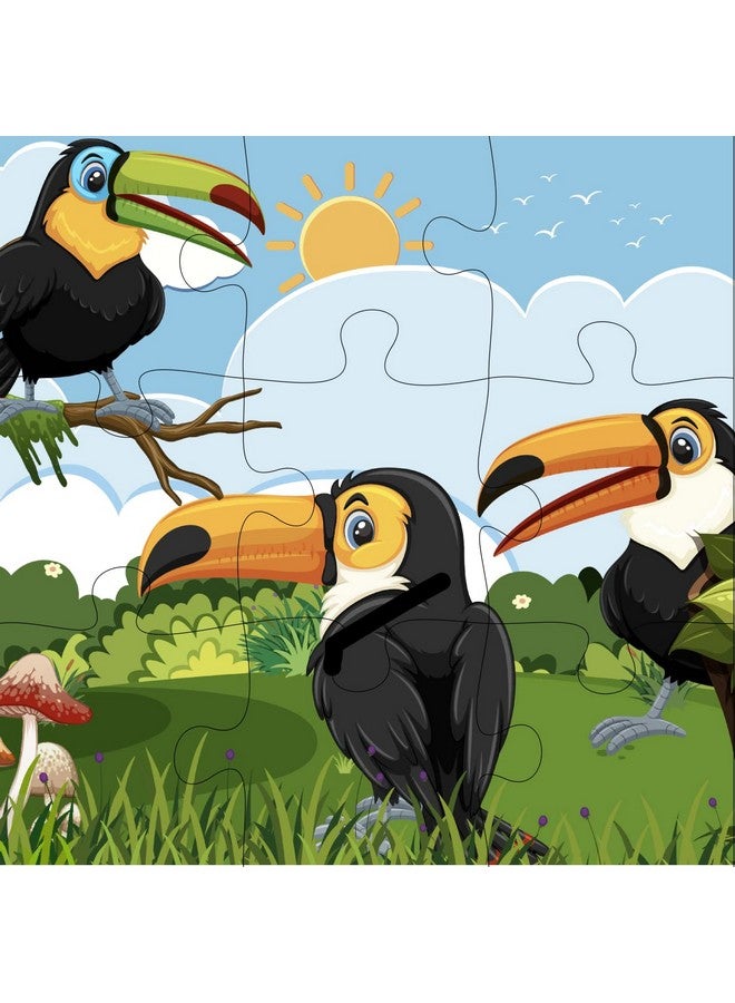 Fiddlys Fiddly's Wooden Jigsaw Puzzles Games for Children & Kids (Birds) - 9 Pieces (Pack of 4) Age 3+ - Image 2