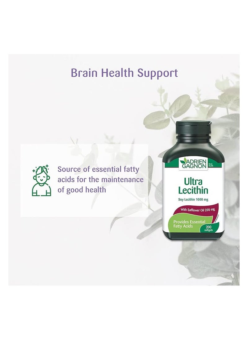 Adrien Gagnon Ultra Lecithin with Safflower Oil 1000 mg + 200 mg