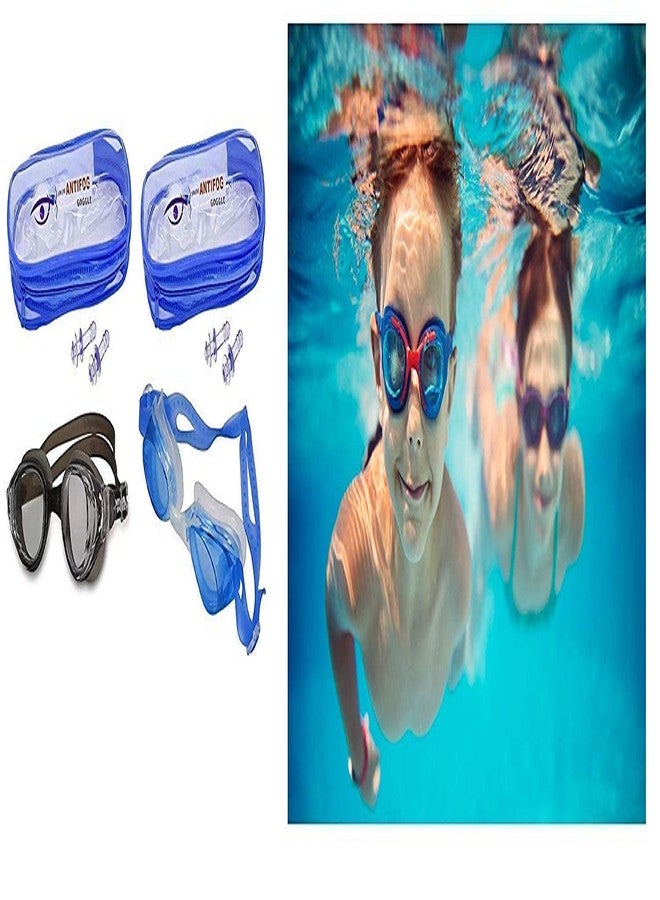 EKAN Swimming Pool Accessories Combo Kit with Anti Fog Goggles, Silicone Cap Noseclip, Earplugs Summer Outdoor Swimming Beach Adults Pool Water Fun Toys (Combo Swim cap And Goggles) - Image 4