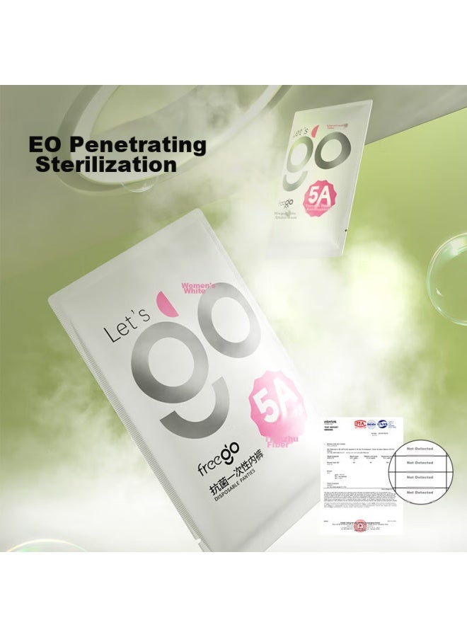 Free Go Freego Disposable Women's Underwear, Bamboo Fiber Postpartum Shorts, Maternity Travel Antibacterial Disposable Antibacterial Women's White L 5 Pieces - Image 4