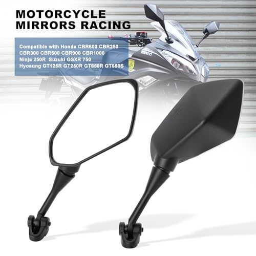Mokuo Motorcycle Rearview Mirror in HD Glass Material Compatible with Honda CBR600 CBR250 CBR300 CBR500 Ninja 250R Suzuki GSXR 750 - Image 2
