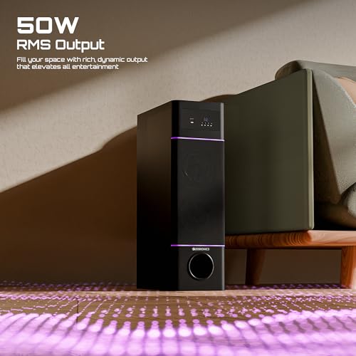 Zebronics Tower Speaker, 50W, 10.16cm Subwoofer Driver, 2X 7.62cm Full Range Drivers, 2-Way Design, Bluetooth v5.1, USB, AUX, Karaoke, 6.3mm Mic Input, RGB (Tono) - Image 2