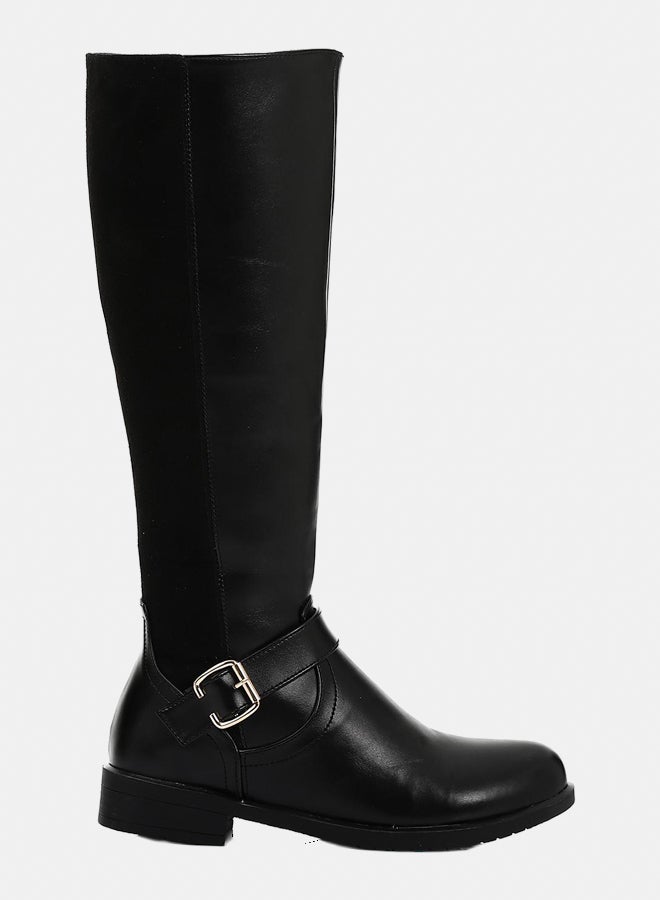 XO Style Leather Boot - Black - Image 2