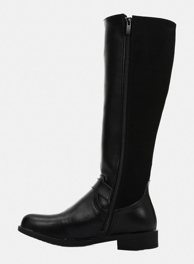 XO Style Leather Boot - Black - Image 4