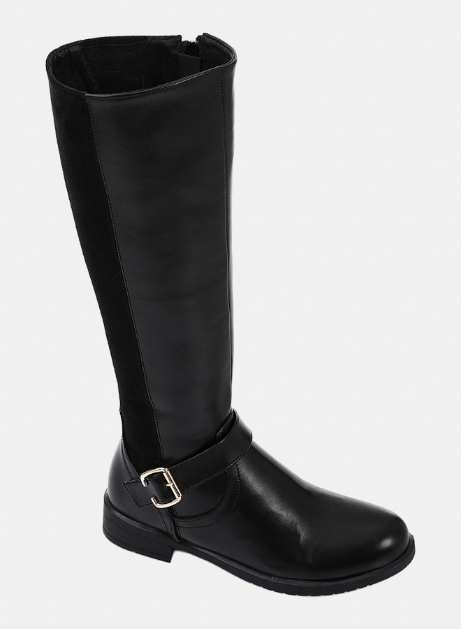 XO Style Leather Boot - Black - Image 1