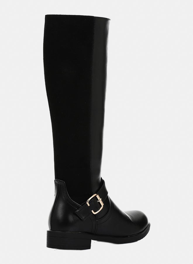 XO Style Leather Boot - Black - Image 3