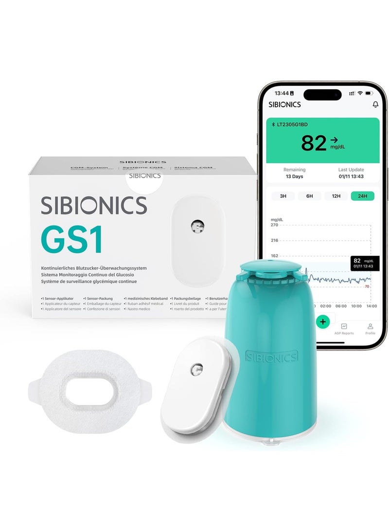 SIBIONICS GS1 Glucose Sugar Level Sensor Glucose Sensor Continuous Glucose Monitoring (CGM) System for Diabetes with User Manual in German/French/Italian (mg/dL) - Image 2