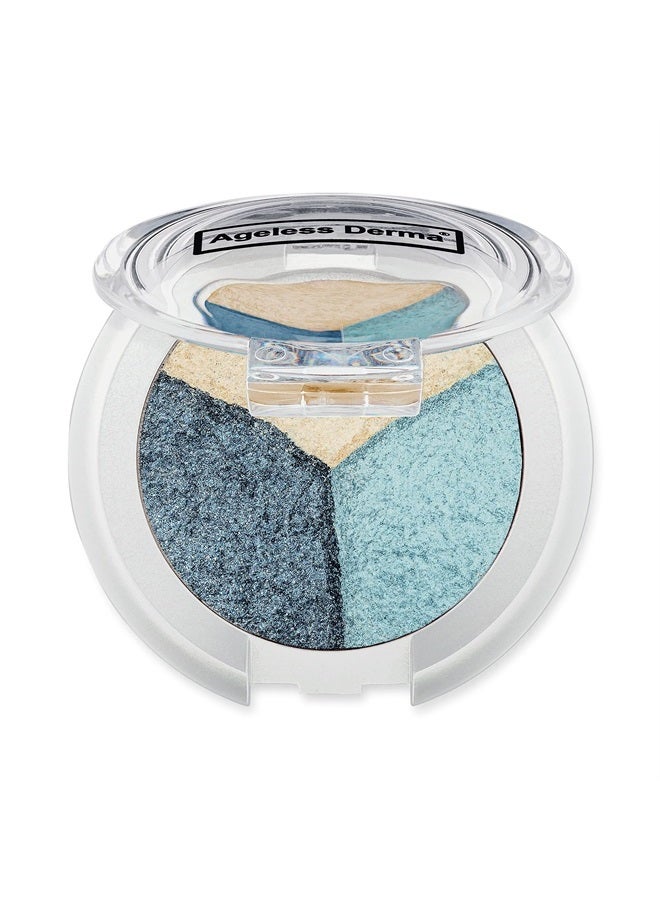 Ageless Derma Mineral Makeup Baked Eyeshadow trio (Aqua)-Vegan Eye Shadow - Image 1