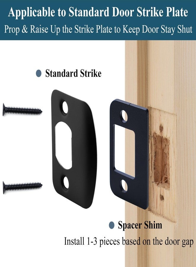 MOSECYOU Standard Door Strike Spacer Shim Plates, Stainless Steel, Set of 3 Different Thickness, Door Gap Blocker Kit to Fix Door won’t Stay Closed, Block Access to Latch (Matte Black, 1 Pack) - Image 3