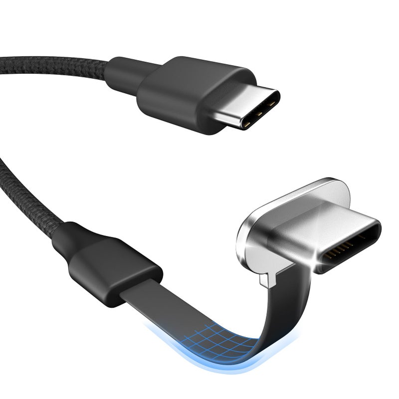 DbillionDa USB C Charger Cable, 60W 6ft Type C Charging Cable, Flat 90-Degree C-Port, High-Speed Data Transfer Compatible with Samsung S23/S22/S21, iPhone 15 Pro/Pro Max, MacBook Air/Pro, etc. - Image 1
