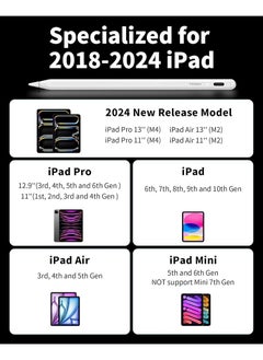 Theodor Customized 2nd Gen Pen, iPad Pencil, Stylus Pen for Apple iPad 10/9/8/7/6, iPad Pro 11/12.9, All iPad 2018-2024, Tilt Sensitivity and Palm Rejection, Magnetic Attachment, White  - Image 3