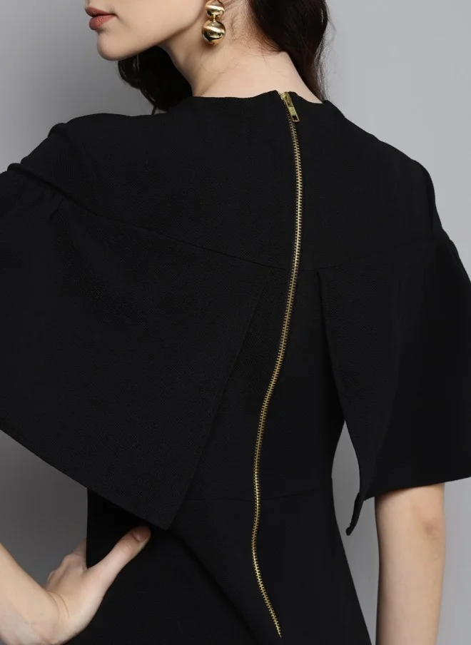 SASSAFRAS Black Bodycon Dress for Women