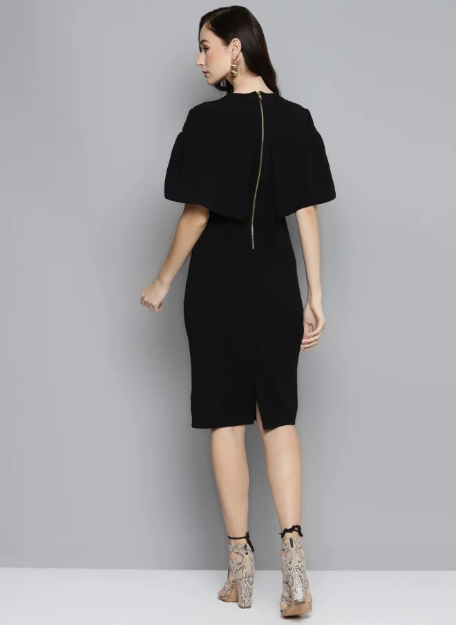 SASSAFRAS Black Bodycon Dress for Women