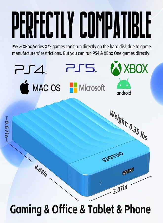 YOTUO Portable External Hard Drive Storage Expansion Mobile HDD USB 3.0 for PC, Mac, Desktop, Laptop, PS4, PS5, Xbox One X/S, Xbox 360, Xbox Series X/S, Office & Game (Blue, 1TB) - Image 3