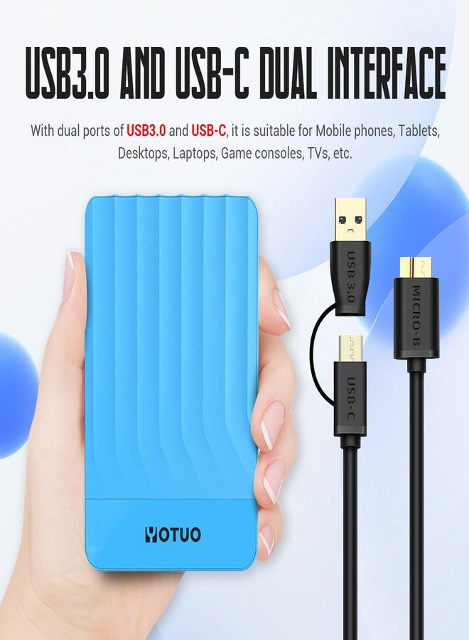 YOTUO Portable External Hard Drive Storage Expansion Mobile HDD USB 3.0 for PC, Mac, Desktop, Laptop, PS4, PS5, Xbox One X/S, Xbox 360, Xbox Series X/S, Office & Game (Blue, 1TB) - Image 5