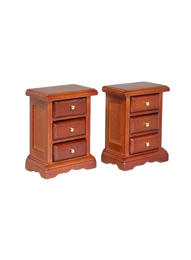 Inusitus Wooden Dollhouse Night Stands | Set of 2 | Bedside Tables | Dolls House Furniture | 1/12 Scale (Medium) - Image 2