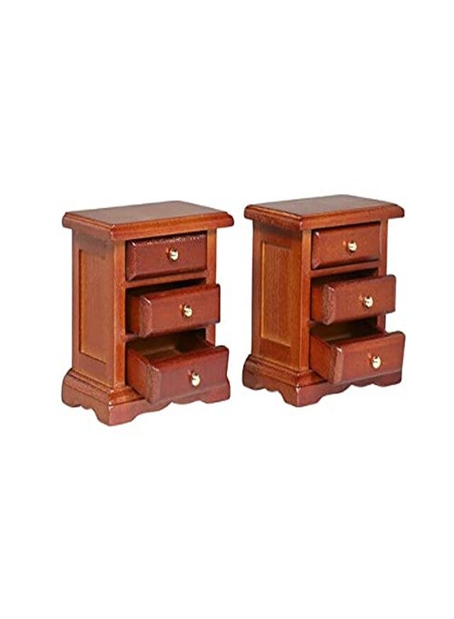 Inusitus Wooden Dollhouse Night Stands | Set of 2 | Bedside Tables | Dolls House Furniture | 1/12 Scale (Medium) - Image 3