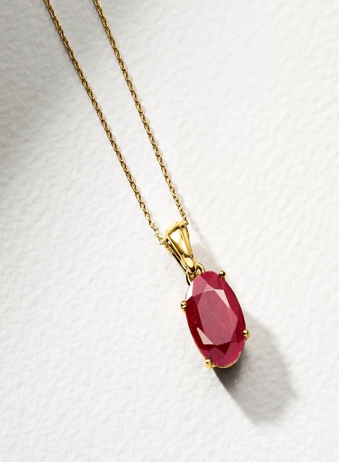 Ross-Simons 5.50 Carat Ruby Pendant Necklace in 18kt Gold Over Sterling. 18 inches - Image 3