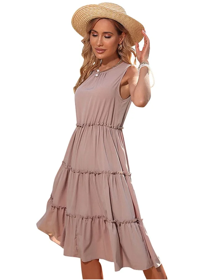 يونيكي Pink Solid Knee length Dress