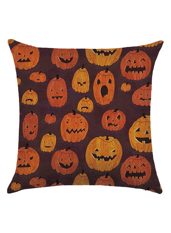 إسكدنيا غطاء وسادة مربعة الشكل بتصميم أوجه مبتسمة لل cotton_blend متعدد الألوان