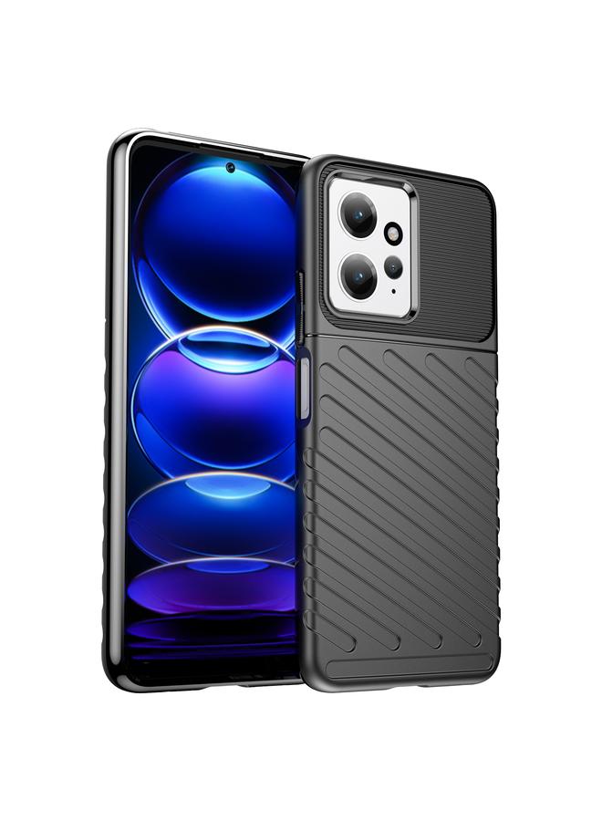 حافظة هاتف ناعمة واقية لهاتف Xiaomi Redmi Note 12 4G Global Thunderbolt مقاومة للصدمات من مادة TPU (أسود) - Image 1