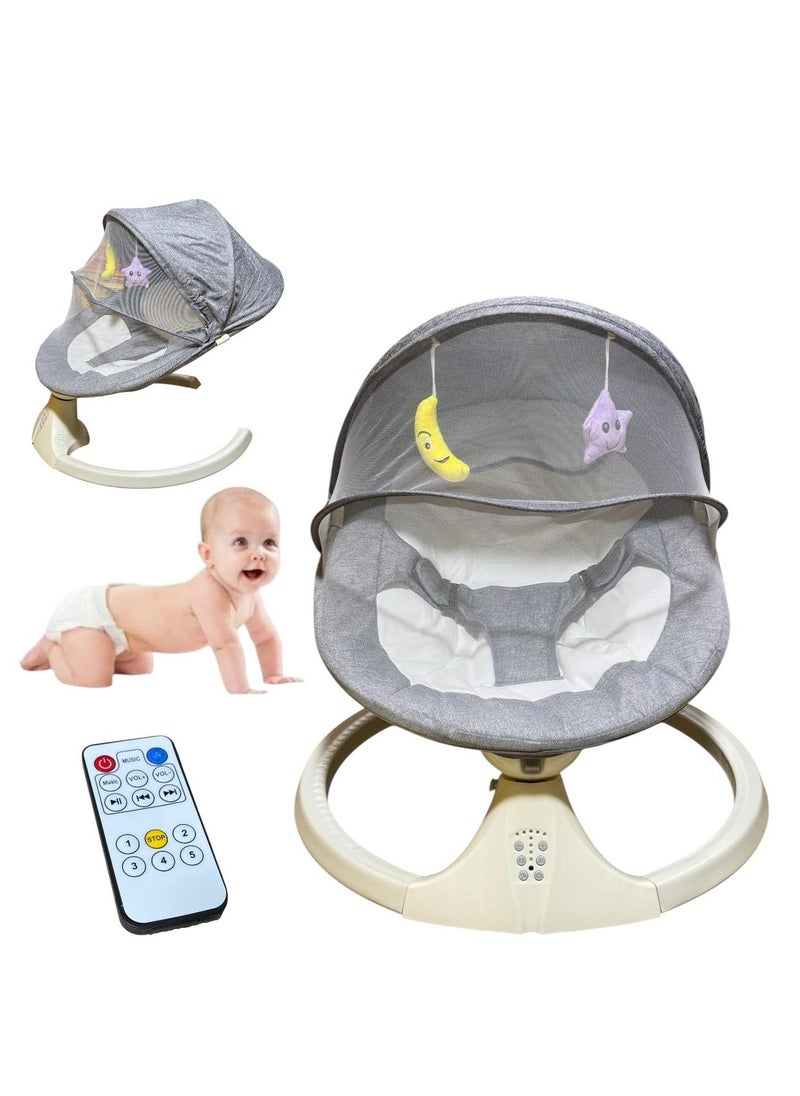 QSHOP - 3 in 1 Baby Rocking Chair, Adjustable Electric Rocking Chair with Reclining Backrest, Remote Control and Removable Mosquito Net for 0-3 Years with 5 - Image 1