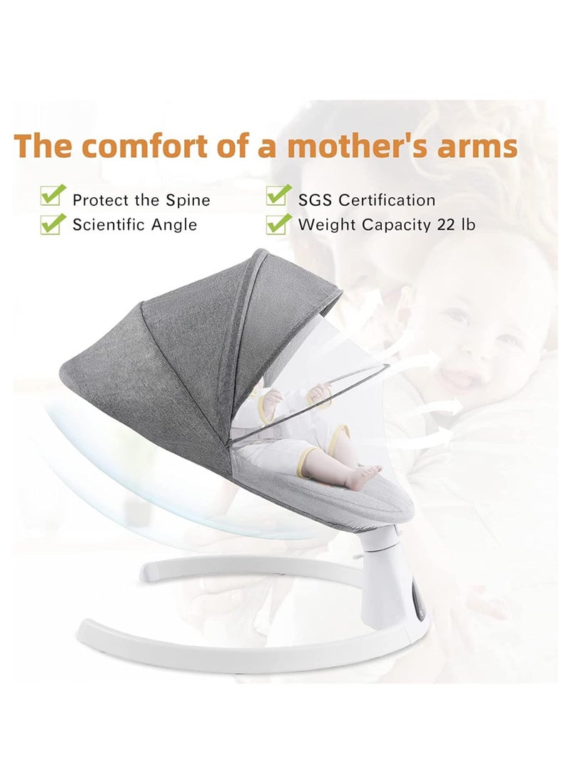 QSHOP - 3 in 1 Baby Rocking Chair, Adjustable Electric Rocking Chair with Reclining Backrest, Remote Control and Removable Mosquito Net for 0-3 Years with 5 - Image 1