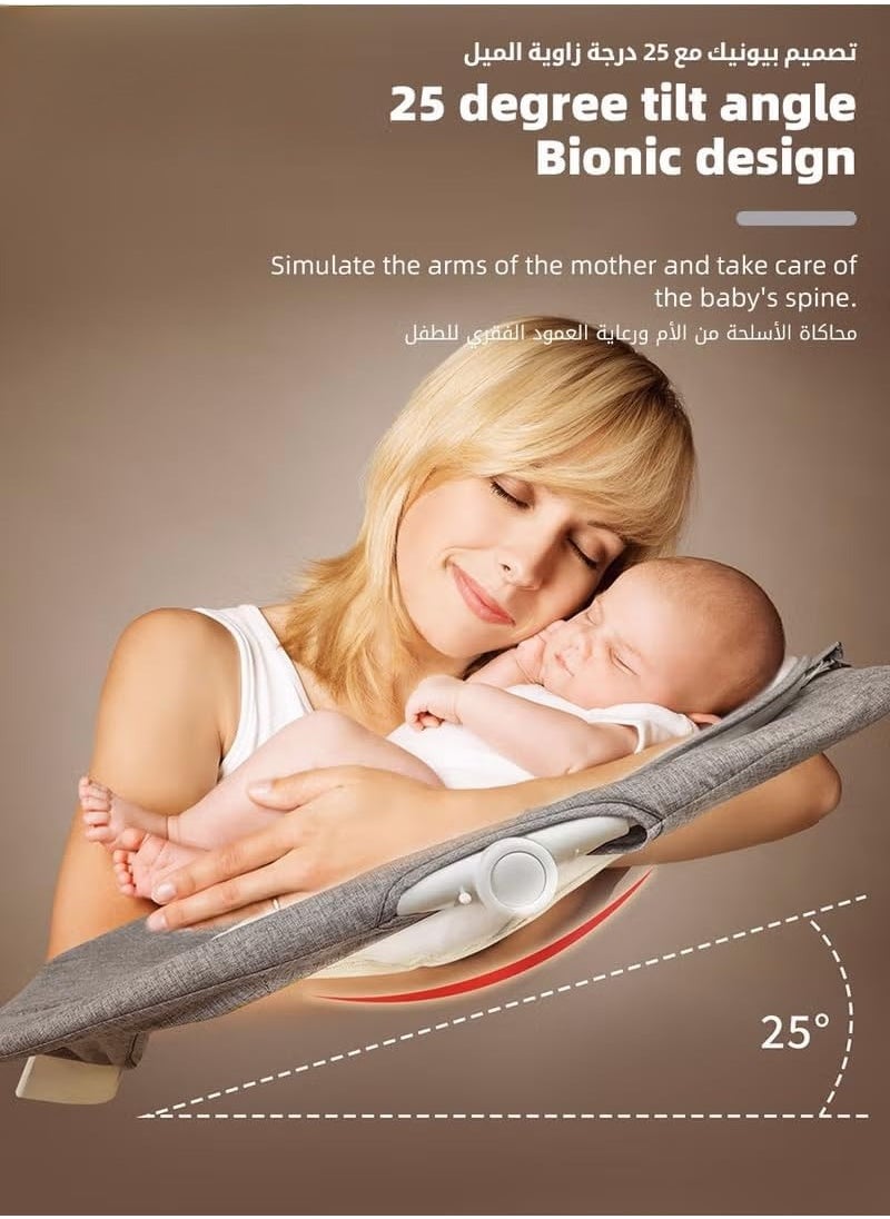 QSHOP - 3 in 1 Baby Rocking Chair, Adjustable Electric Rocking Chair with Reclining Backrest, Remote Control and Removable Mosquito Net for 0-3 Years with 5 - Image 1