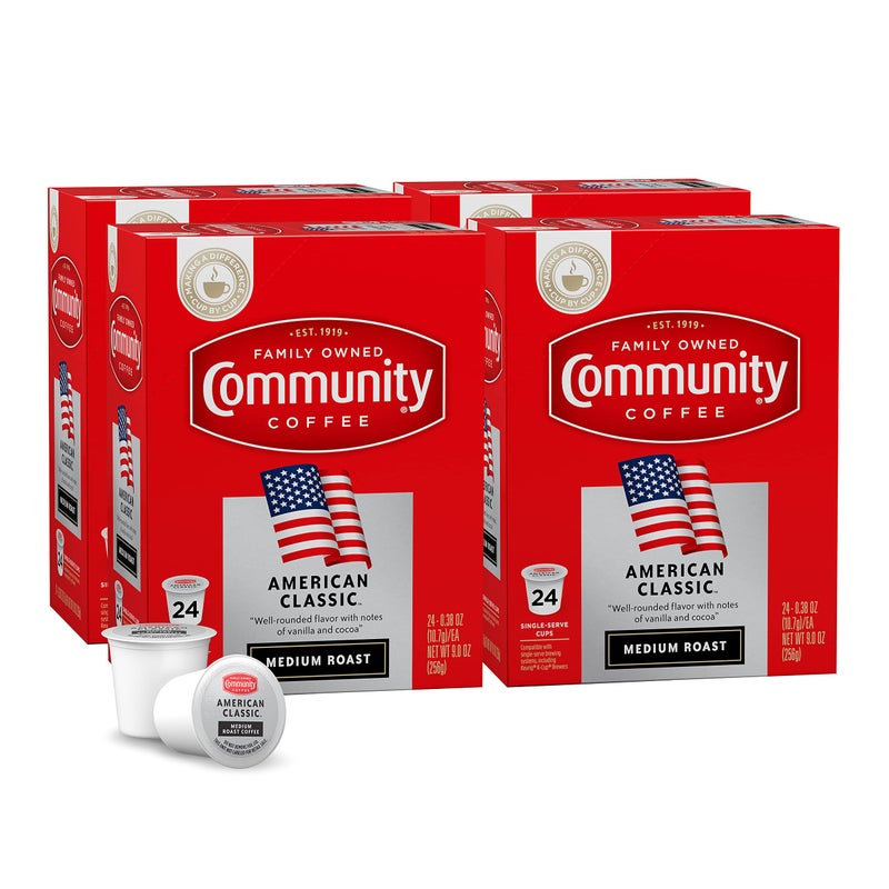Community Coffee American Classic 96 Count Coffee Pods Compatible with Keurig 20 KCup Brewers 24 Count Pack of 4