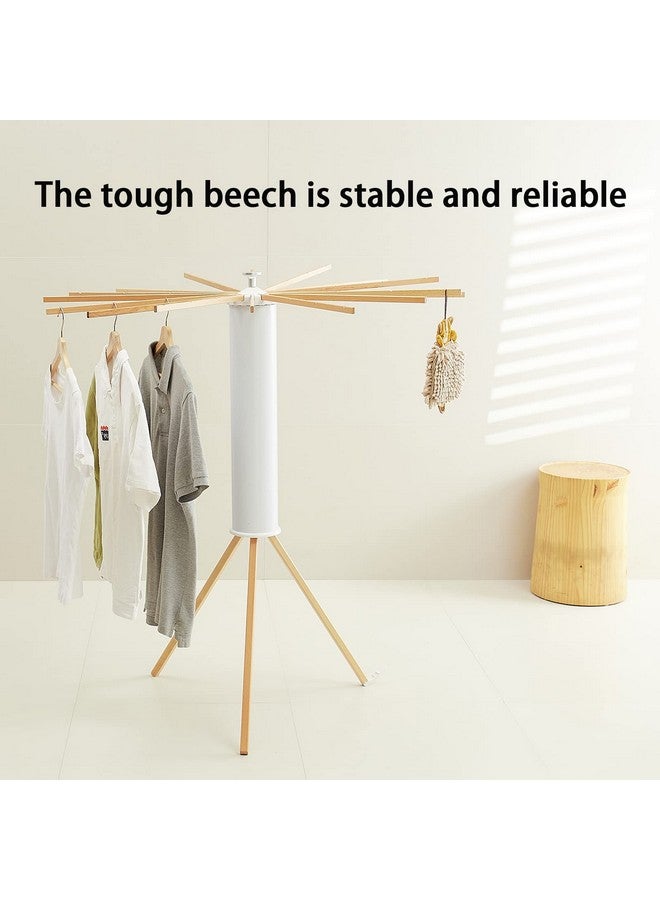 JOOM Tripod Clothes Drying Rack, Garment Rack Portable and Foldable Space Saving Laundry Drying Rack - Drying Rack Clothing Floor Folding Balcony Bedroom Household Wooden - Image 4