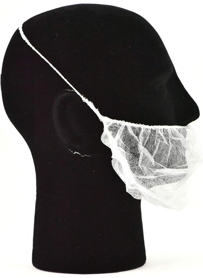 G & F Products White Disposable Beard Net Covers with Elastic Bands Heavy Duty Beard Restraints, Comfortable Protective Beard Masks, Nonwoven Latex Free Spunbond, Safe & Clean Work Environment, 100 PC  - Image 2