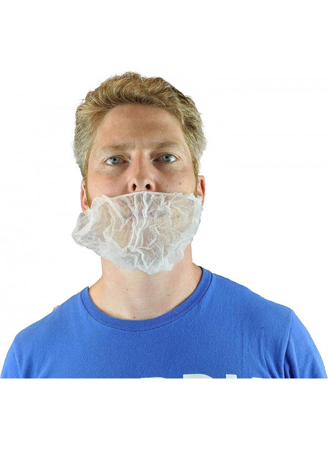 G & F Products White Disposable Beard Net Covers with Elastic Bands Heavy Duty Beard Restraints, Comfortable Protective Beard Masks, Nonwoven Latex Free Spunbond, Safe & Clean Work Environment, 100 PC  - Image 1