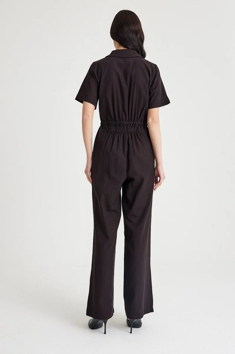 Barbora Linen Casual Jumpsuit LN20BLACK1