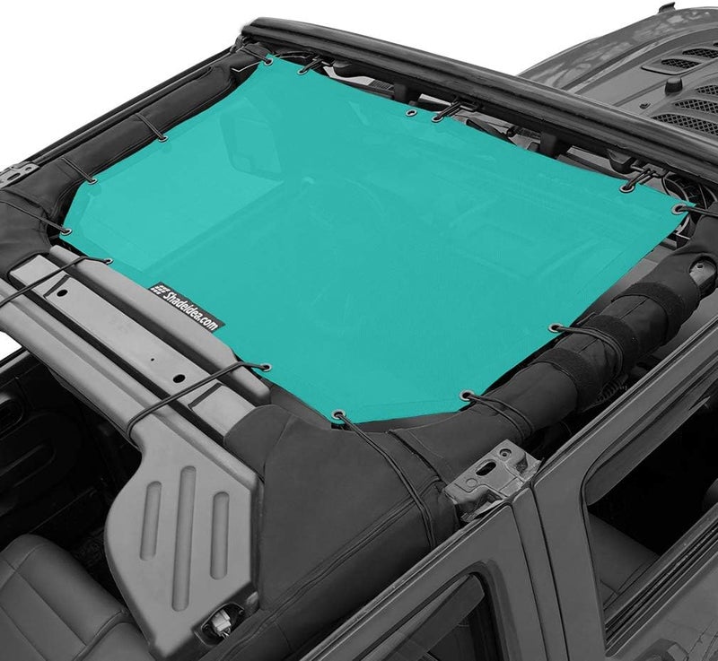 Shadeidea JK Sun Shade Top for Jeep Wrangler JKU (2007-2018) - Tiff Blue Soft Mesh Roof Cover - Image 1