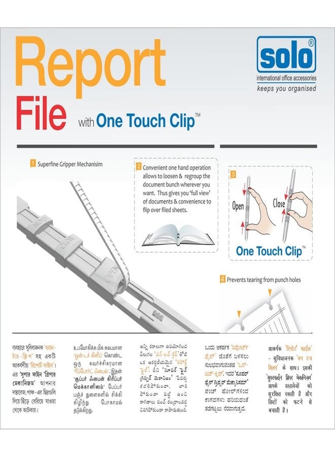 سولو ملف تقارير Solo RF-101 A4 - خط أزرق شفاف فائق، عبوة من 12 - Image 5