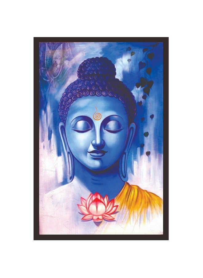 Mad Masters Lord Buddha Framed Photo, Gautam Budha Wall Hanging Home Decor Painting for Living Room & Bedroom Decoration (18 x 12 Inch,Paper) - Image 1