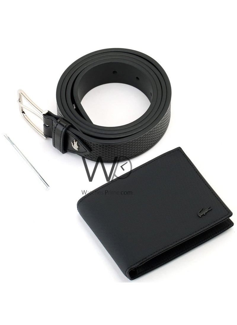 LACOSTE - Lacoste Men's Black Wallet and Belt Set - Image 1