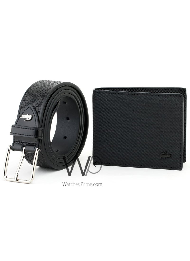 LACOSTE - Lacoste Men's Black Wallet and Belt Set - Image 1