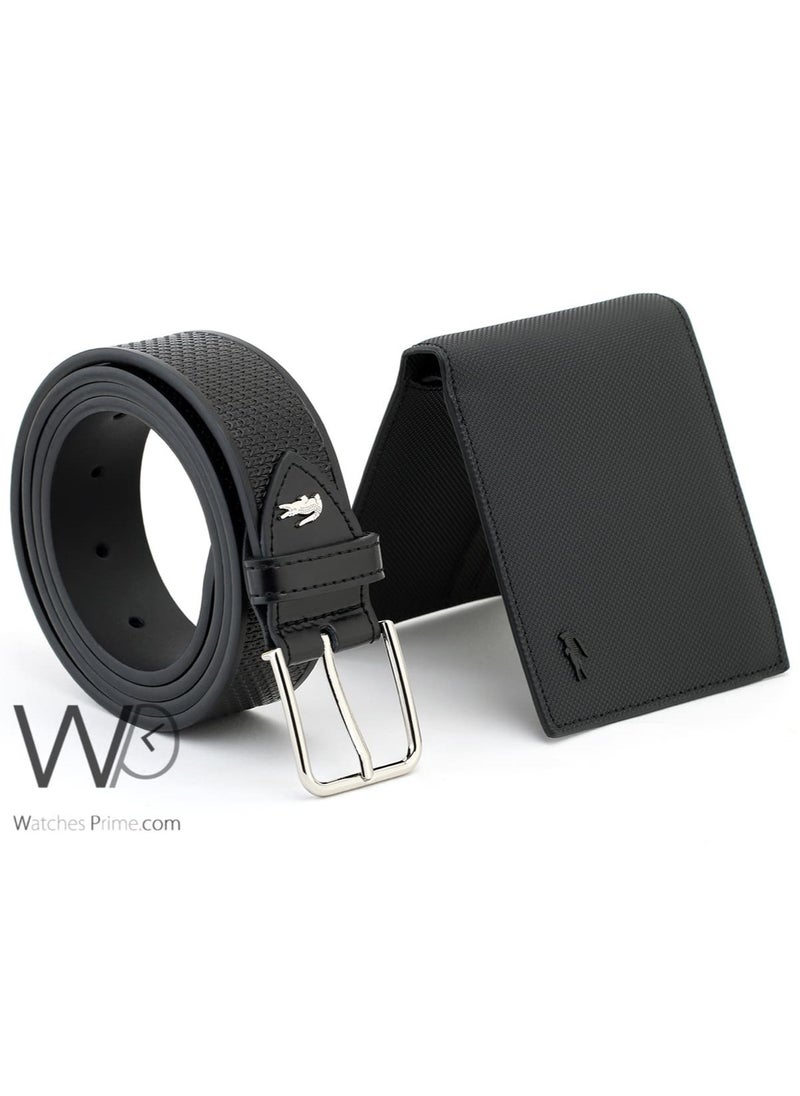 LACOSTE - Lacoste Men's Black Wallet and Belt Set - Image 1