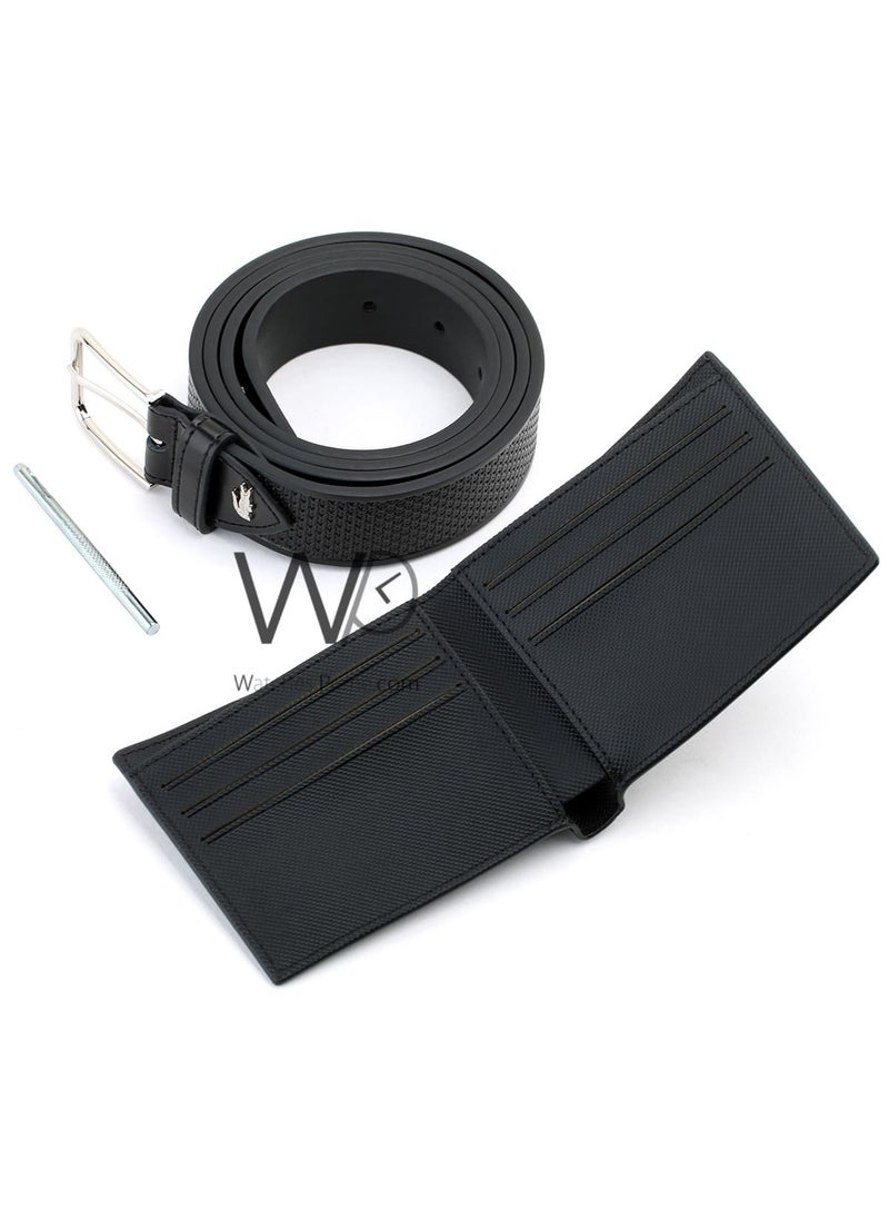 LACOSTE - Lacoste Men's Black Wallet and Belt Set - Image 1