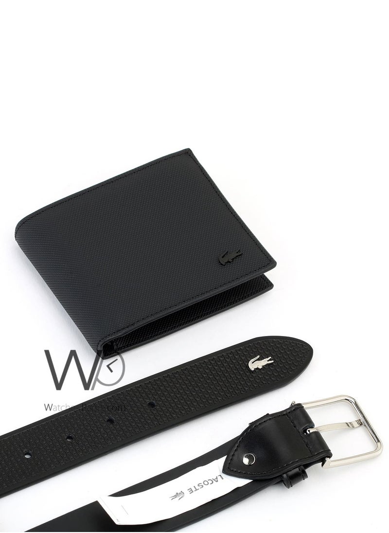 LACOSTE - Lacoste Men's Black Wallet and Belt Set - Image 1