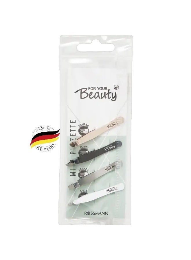 ROSSMANN German Brand -Mini Tweezers Set- 4 Pieces - Made in Germany with Reusable Case - Image 4