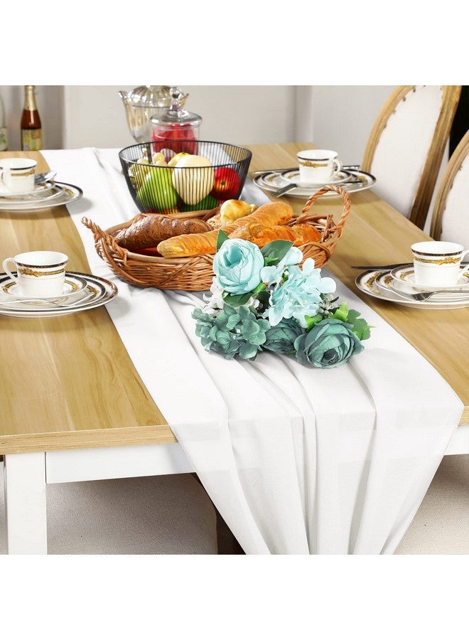 Chumia 24 Pack Chiffon Table Runners Romantic Sheer Table Decorations Long Tulle Runner for Wedding Bridal Shower Party Supplies Decor, 118 x 12 Inches (White) - Image 5