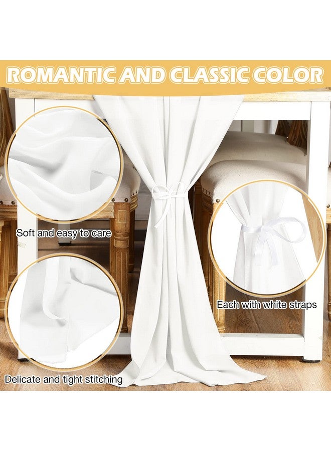 Chumia 24 Pack Chiffon Table Runners Romantic Sheer Table Decorations Long Tulle Runner for Wedding Bridal Shower Party Supplies Decor, 118 x 12 Inches (White) - Image 3