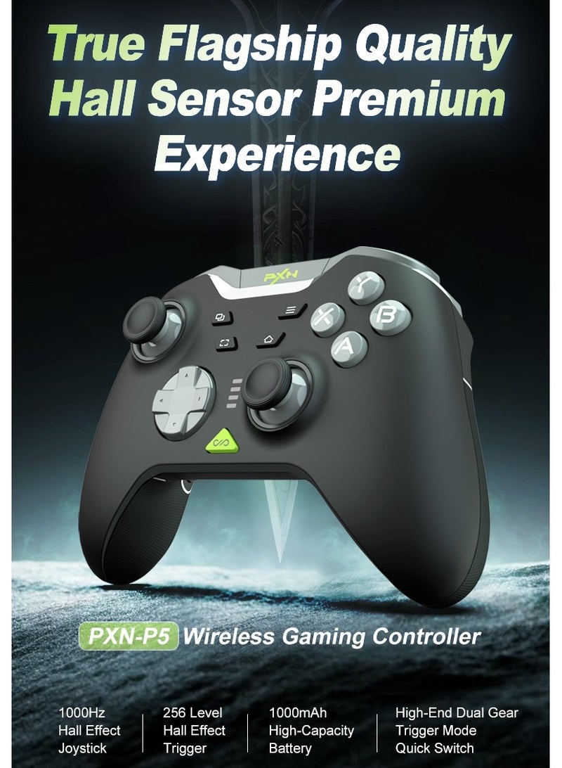 general Classic Gamepad PXN P5 Bluetooth Gaming Controller for Steam / Switch / PC / Android / iOS with Hall Effect Joystick, 256 Level Hall Effect Trigger, 0 Deadzone, One-Button Wake Up, 1000Hz Polling Rate, 1000mAh Battery, 6-Axis Gyroscope - Image 3