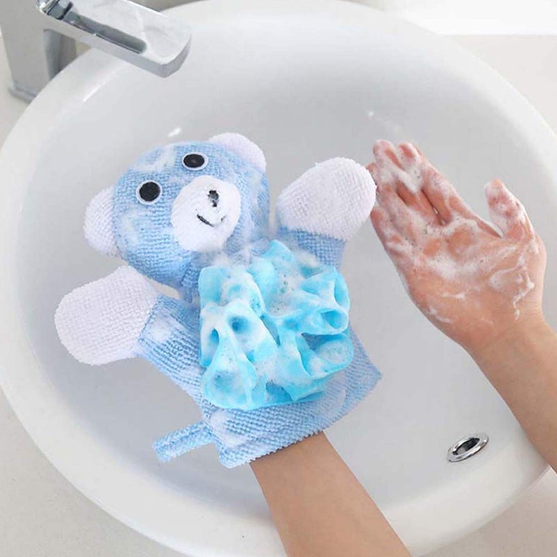 AUEAR, 4 Pcs Cartoon Terry Cloth Bath Sponge Mitts Puppet Cute Hand Puppets Washcloth Mitt Bath Glove - Image 3