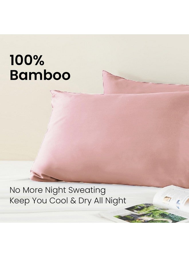 Mush طقم أغطية وسائد موش من الخيزران مكون من 2 | غطاء وسادة 100% من الخيزران للشعر والبشرة | أغطية وسائد قابلة للتنفس، ناعمة كالحرير وباردة للنوم الحار والتعرق الليلي | 17"x27" (لافندر، كينغ) - Image 3